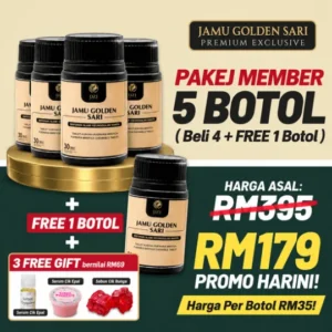 Promo Goldensari Beli 4+Free 1 (5 Botol – RM179)